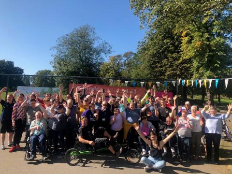This is a photo of our 10th Birthday Party in the park