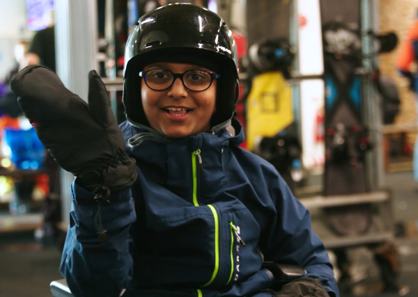 A junior skier at Disability Snowsport UK - Hemel Hempstead 